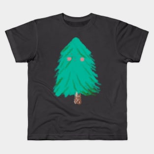 Happy Cute Fir Tree Kids T-Shirt